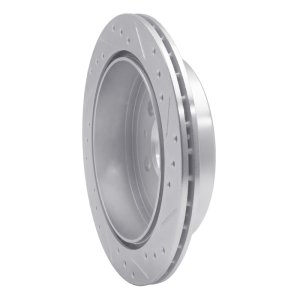 Mazda 929 Brake Rotor (1) - Rear Left - R1 Concepts - Drilled & Slotted - Silver - `92-`06